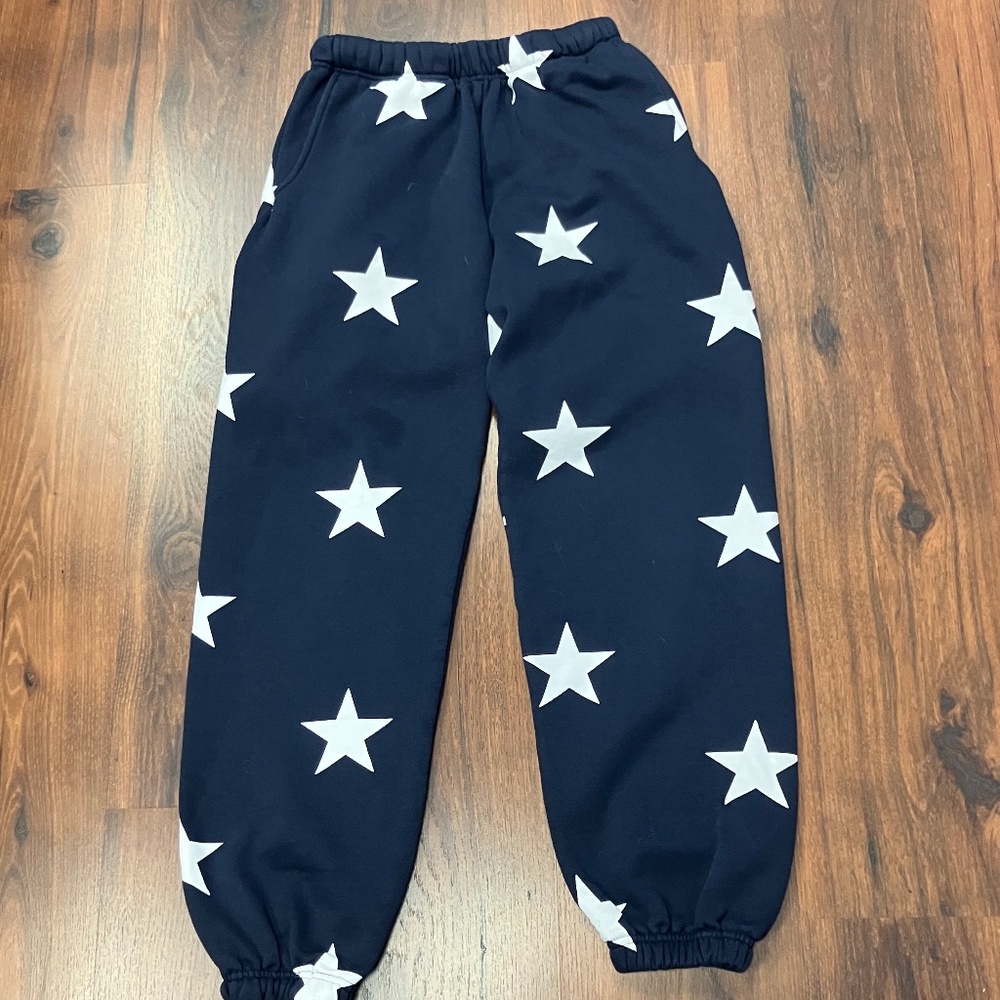 Starfit Navy w/ White Stars Sweatpants sz S